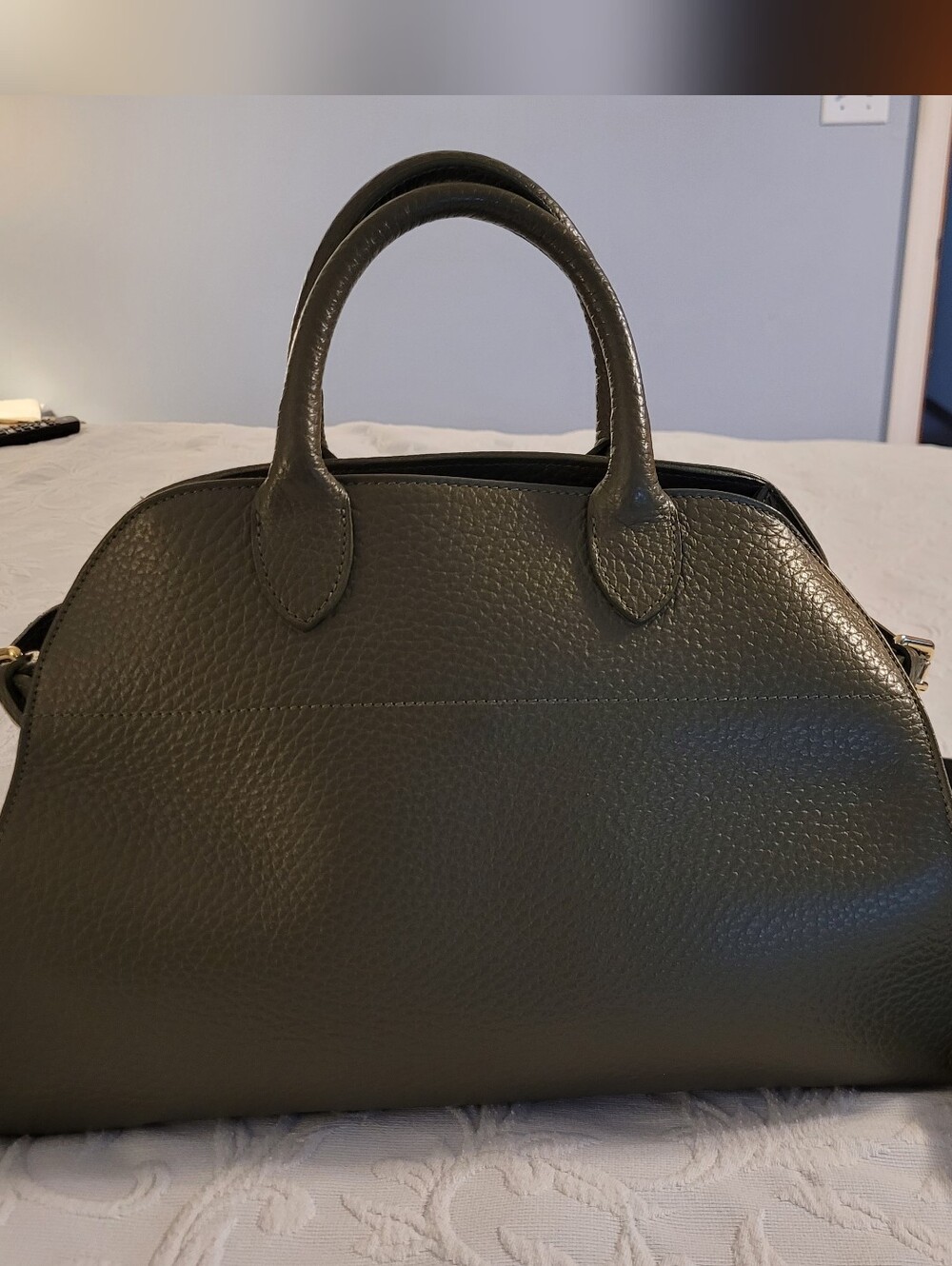 Divina Firenze  Olive Green Leather Satchel
